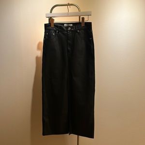 Zara Black Vegan Leather Skirt